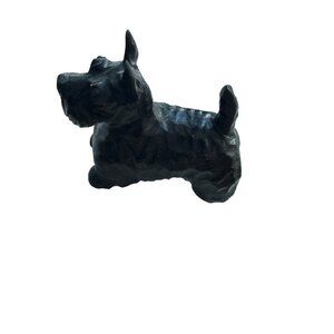 Vintage Handcrafted Black Scottish Terrier Dog Figurine Statue